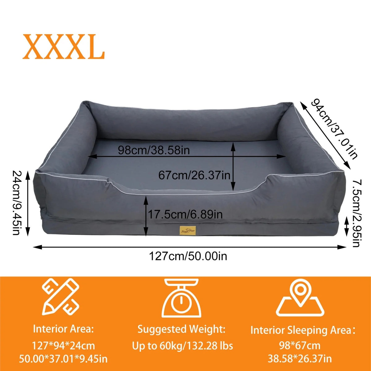 Orthopedic Dog Bed with Removable Cover