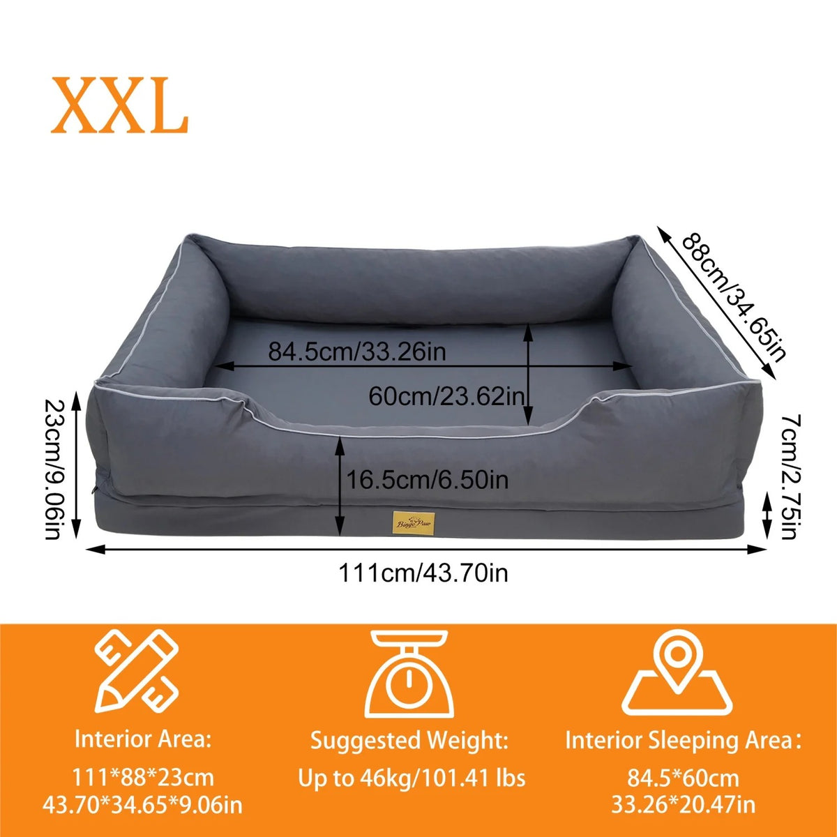 Orthopedic Dog Bed with Removable Cover