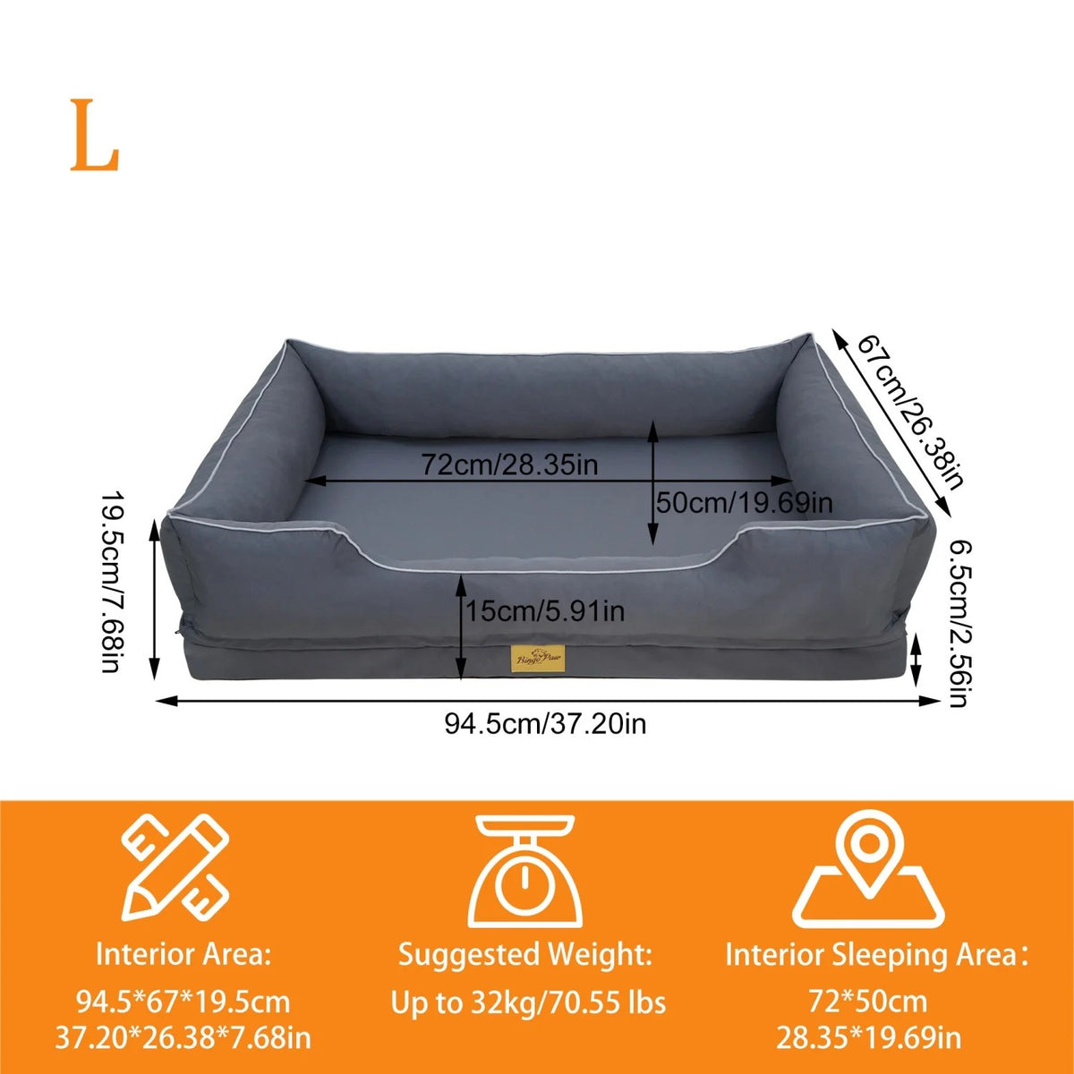 Orthopedic Dog Bed with Removable Cover