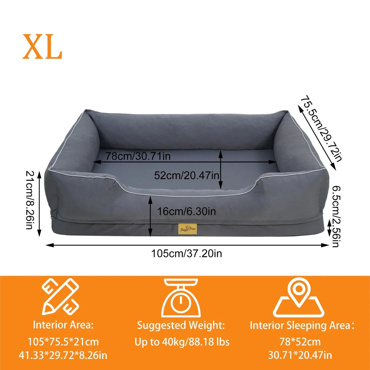 Orthopedic Dog Bed with Removable Cover